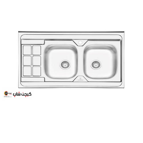 سینک نیمه فانتزی 2104 روکار پرنیان استیل